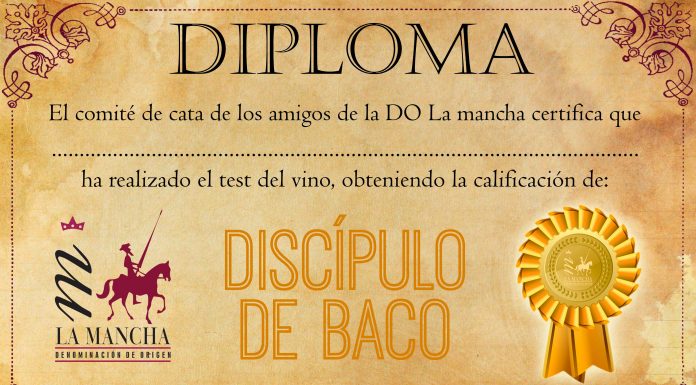 Diploma test del vino discipulo de baco