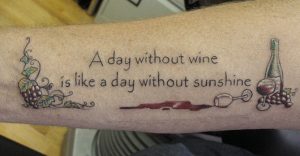 wine tattoo - quote