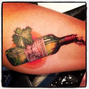 Wine tattoo - bottle