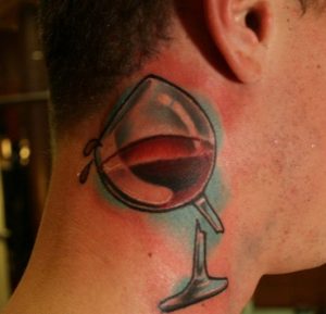 Wine tattoo - glass