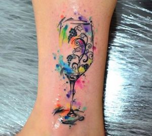 Wine tattoo - abstract