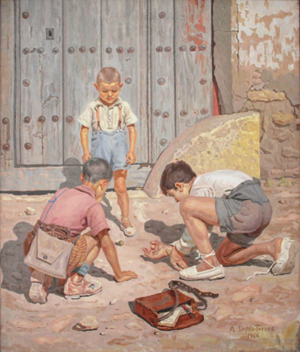 'Niños jugando con bolas'. 1947. Museo López Torres