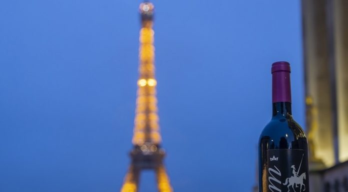 Wine Crianza in front of the Eiffel Tower