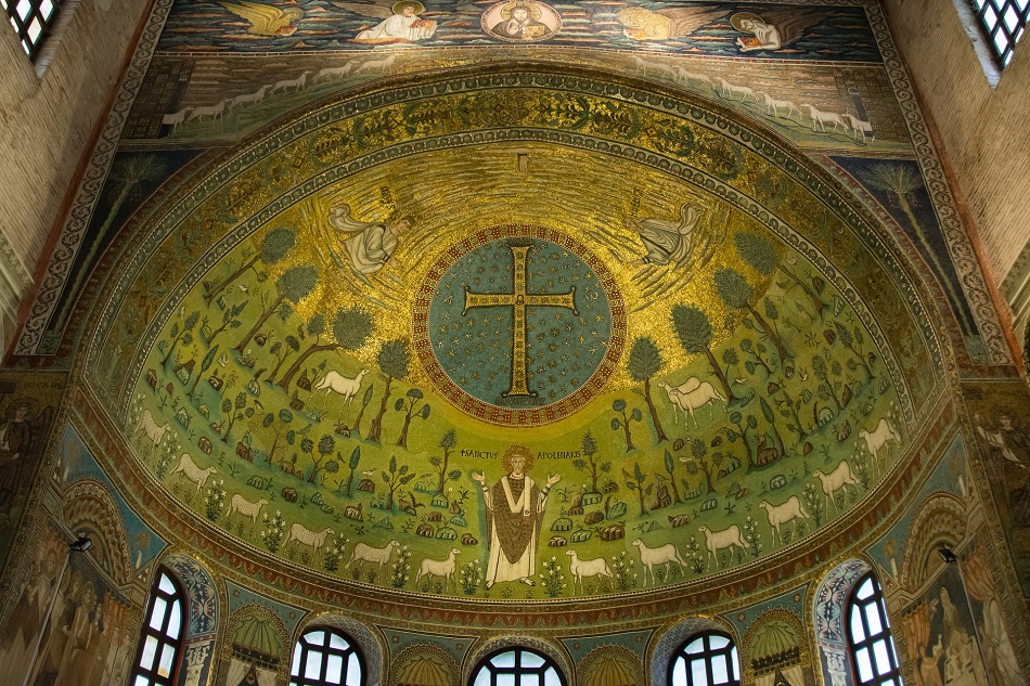 Mosaico bizantino caracterizado por sus toques aúlicos. Imagen de Bogitw en www.pixabay.com