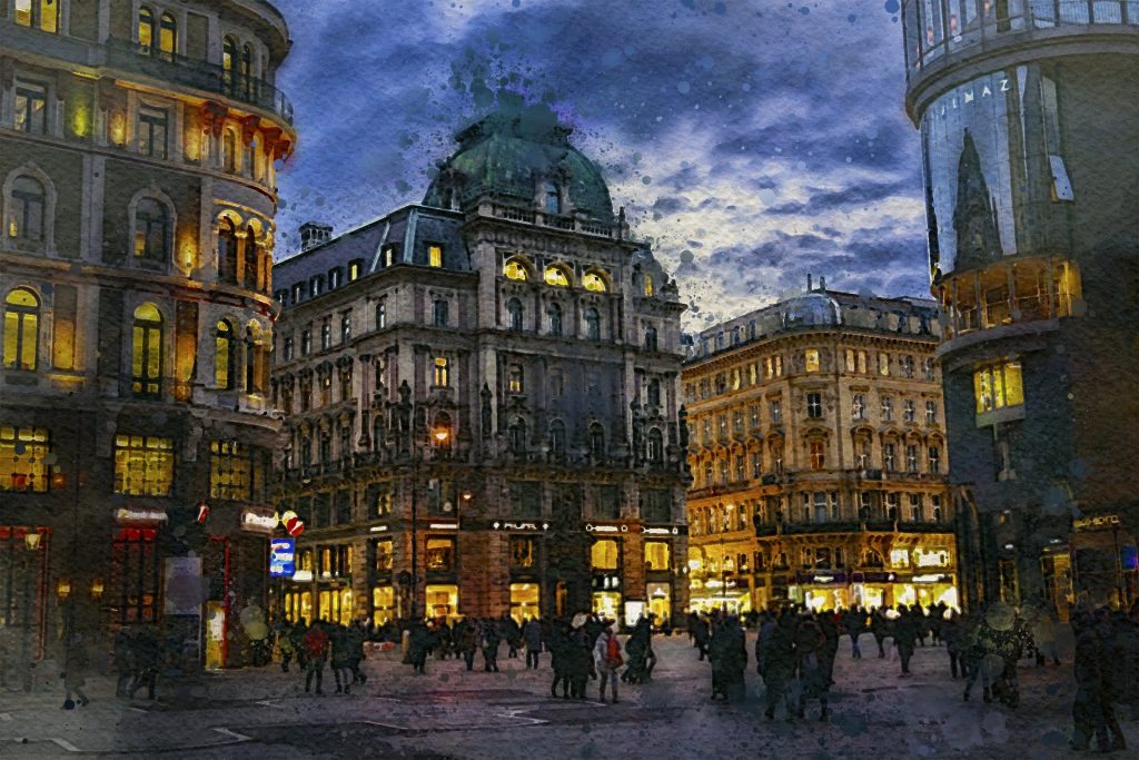 La ciudad de Viena, cuna originaria del croissant. Imagen de de ArtTower para Pixabay