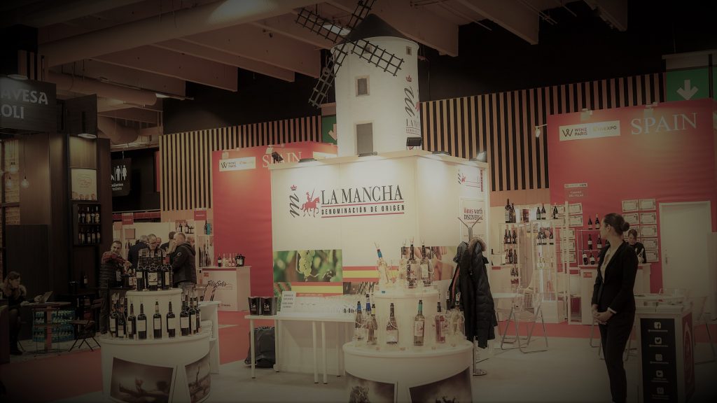 Stand de los vinos DO La Mancha en la pasada edición 2020, Wine París