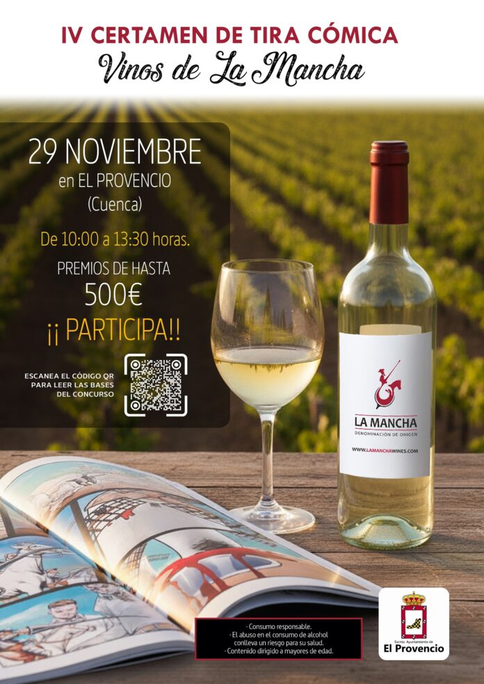 Cartel IV Certamen de Tira Cómica Vinos de La Mancha