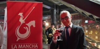 Los vinos DO La Mancha presentes en los Premios ‘Días de Cine’ 2026. El director de 'Días de Cine', Gerardo Sánchez, brinda con una copa de vino de La Mancha