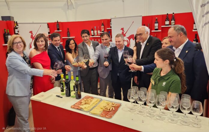 Brindis del Pte. autonómico García Page en el stand del Consejo Regulador durante la inauguración